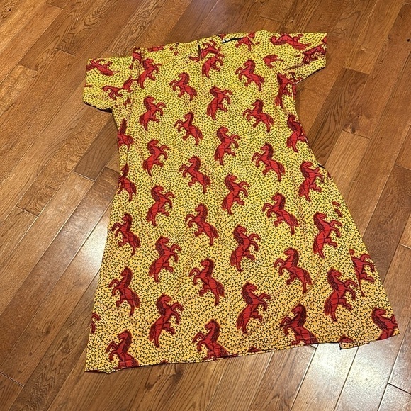 Vintage style 100% Cotton Ankara African Batik  Horse Print Summer Dress… - Picture 13 of 14